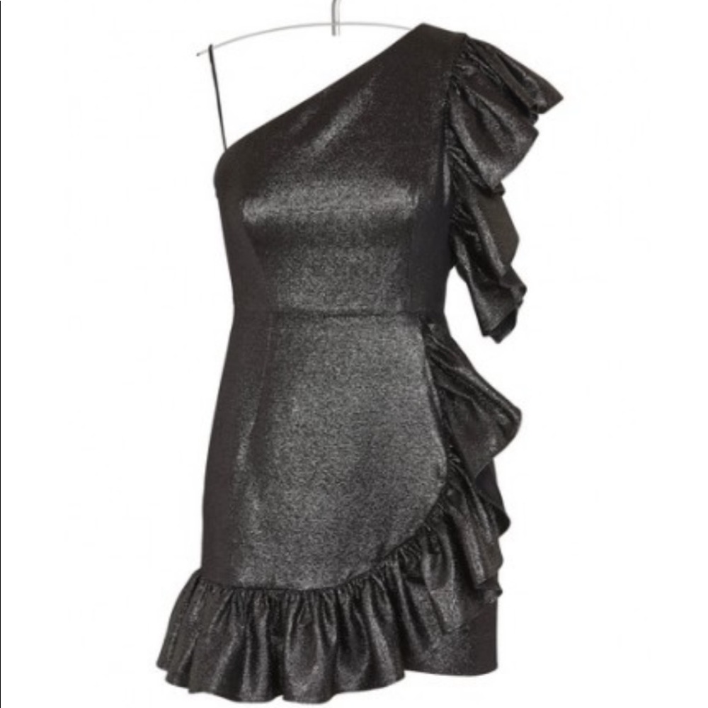 Sandro Effie Ruffled Metallic Dress - Picture 2 of 8